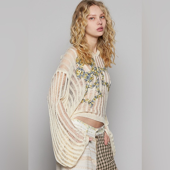 POL Cream and Yellow Knit Hoodie - Picture 5 of 7